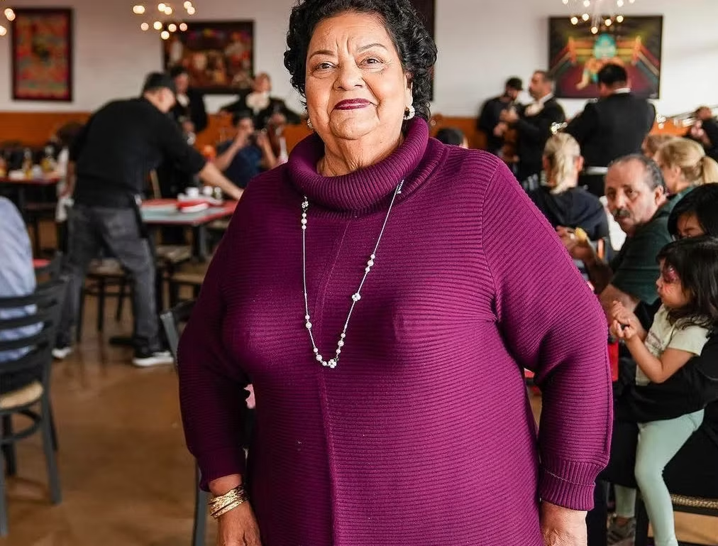 Mrs. Doña Luisa in the dining room